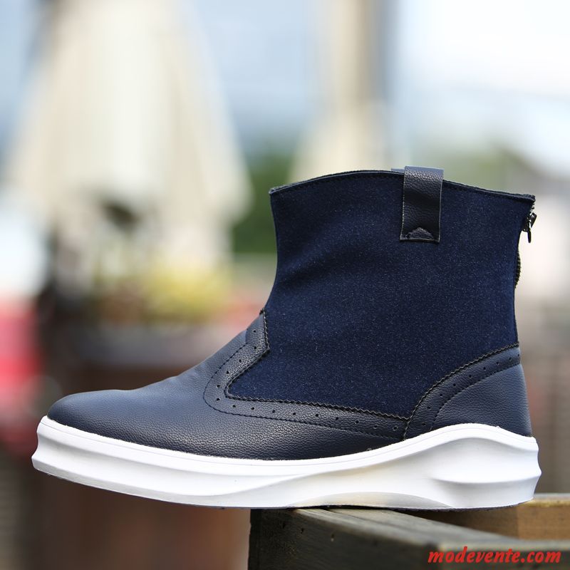 Sandales Homme Compensées Pas Cher Tout Blanc Bleu Aigue-marine Mc22332