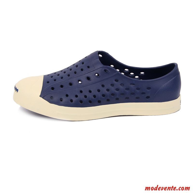 Sandales Homme Luxe Vente Bleu Marin Blanc Mc26087