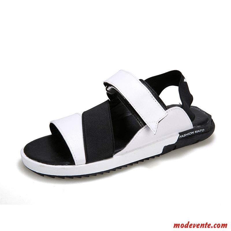 Sandales Pas Cher Homme Blanc Chocolat Mc26322