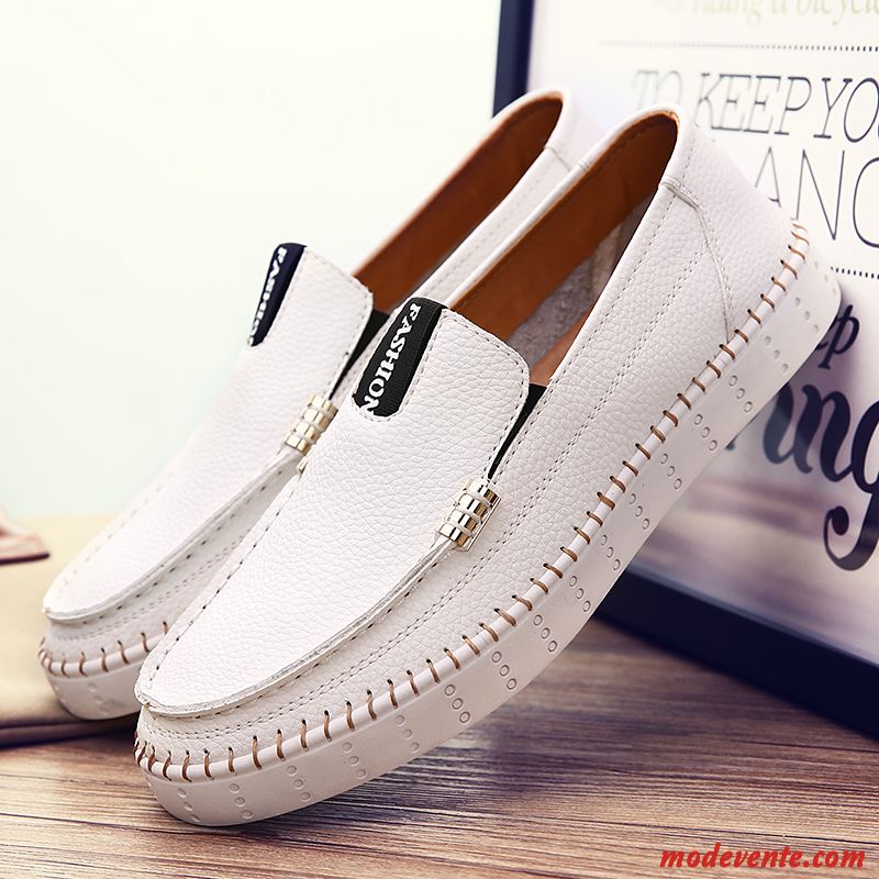 Solde Mocassin Homme Pas Cher Blanc D'huître Palevioletred Mc22725