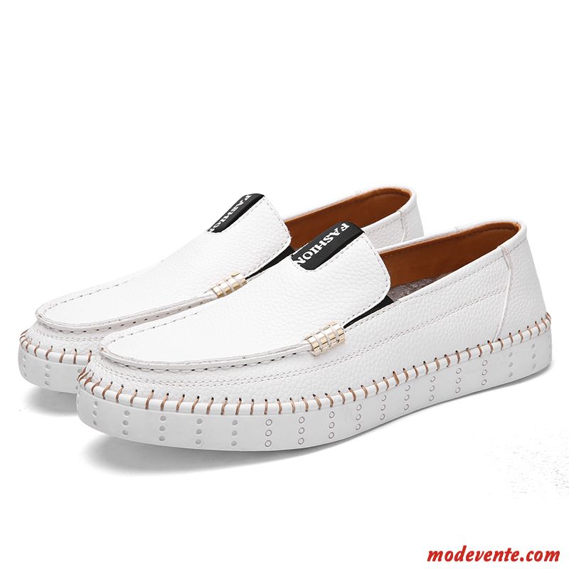 Solde Mocassin Homme Pas Cher Blanc D'huître Palevioletred Mc22725