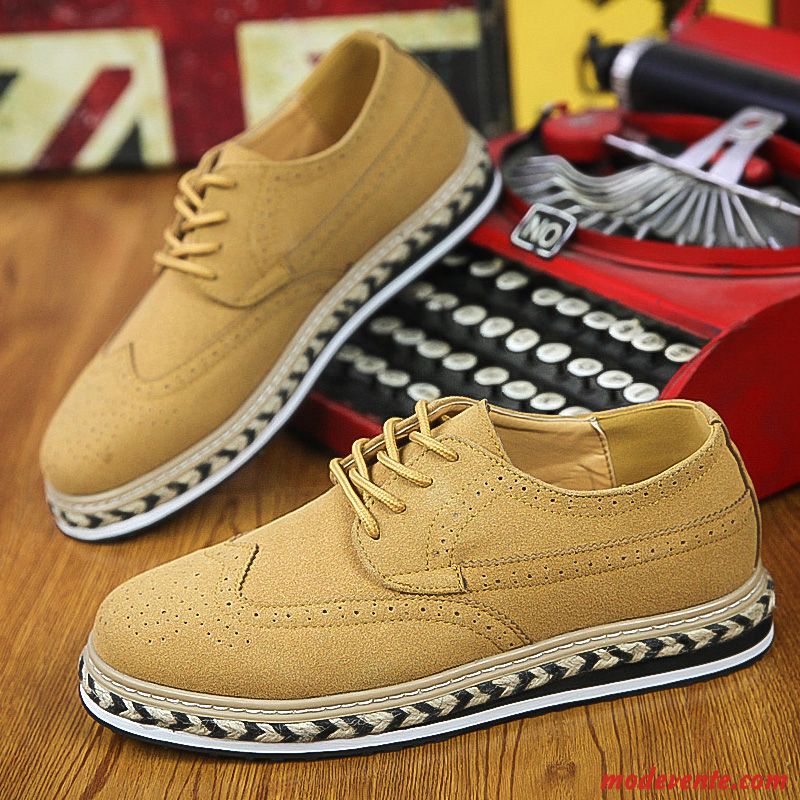 Soldes Chaussures De Ville Homme Vert Jaunâtre Beige Sable Mc24211