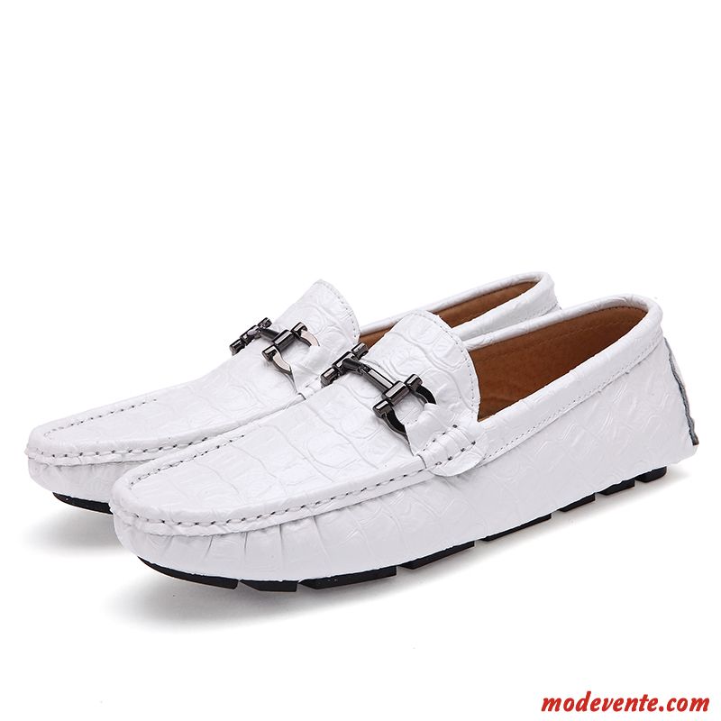 Vente Mocassins Chaussure Pas Cher Tout Blanc Kaki Mc23686