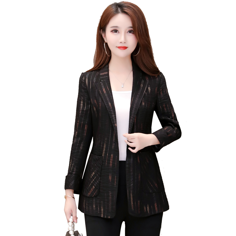 Blazer Femme Baggy Une Veste Veste De Costume Printemps L'automne Décontractée Noir