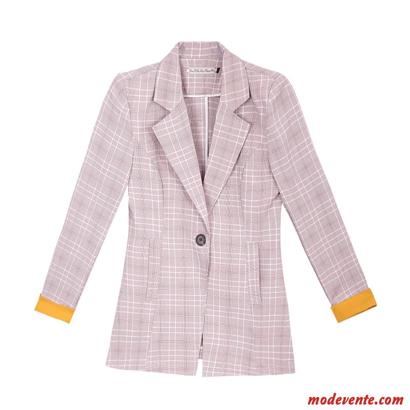 Blazer Femme Costume Tempérament Slim Mince L'automne Longue Rose