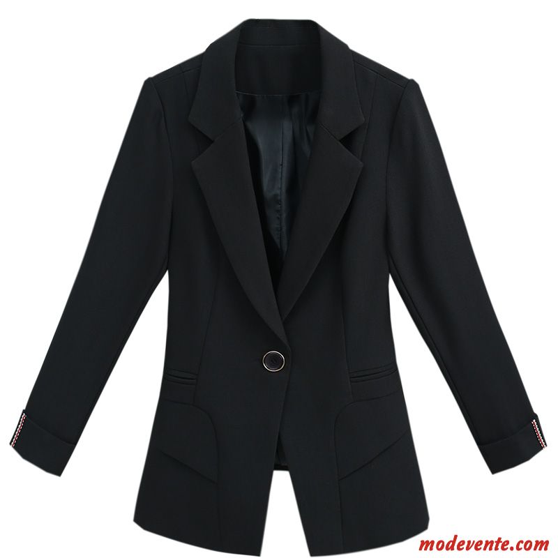 Blazer Femme Dame Manteau Printemps Légère Décontractée L'automne Noir