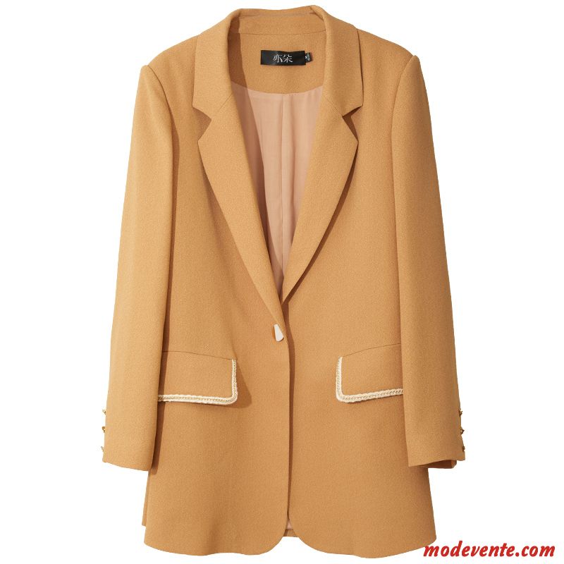 Blazer Femme Dame Tempérament L'automne Court Ensemble Printemps Brun