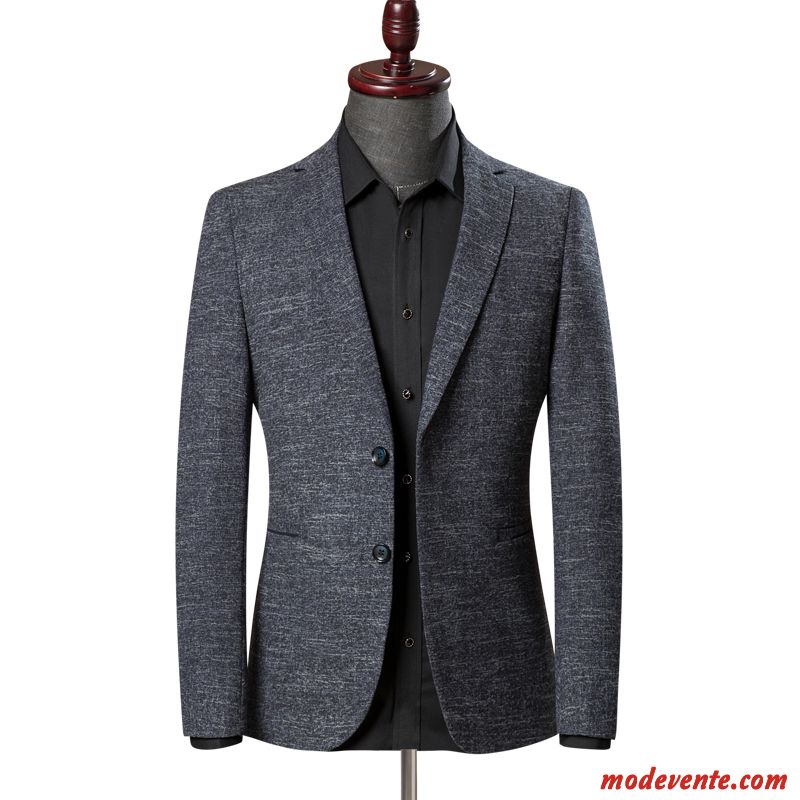 Blazer Homme Costume Décontractée L'automne Printemps Tendance Beau Gris