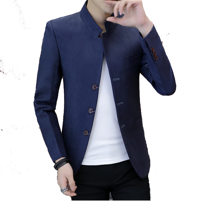 Blazer Homme Costume Slim Beau Jeunesse Tendance Manteau Bleu