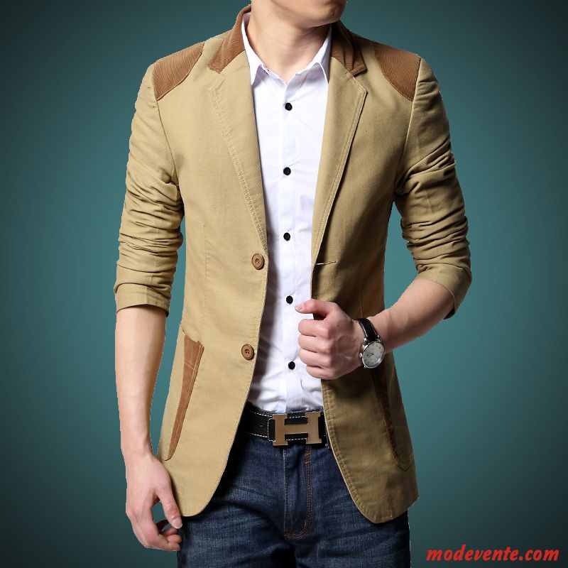 Blazer Homme Décontractée Costume Manteau Petit Costume Printemps Tendance Couleurs Mixtes