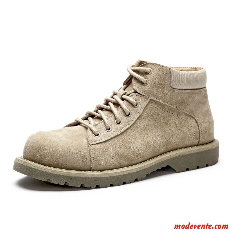 Bottes Homme Angleterre Cuir Véritable Bureau Tendance Bottes Martin Tous Les Assortis