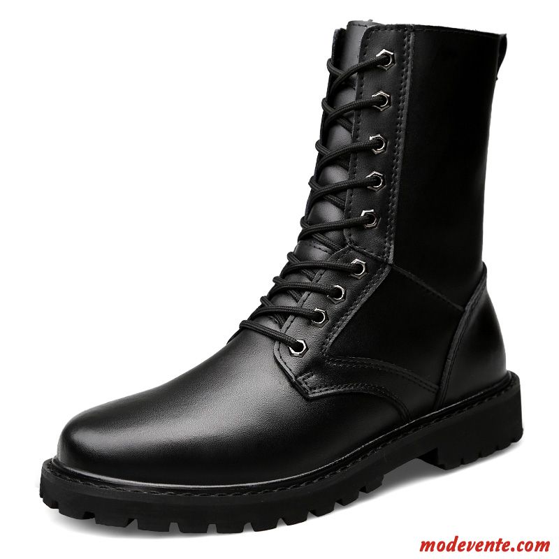 Bottes Homme Bottes Martin Haute Hautes Hiver Angleterre L'automne Noir