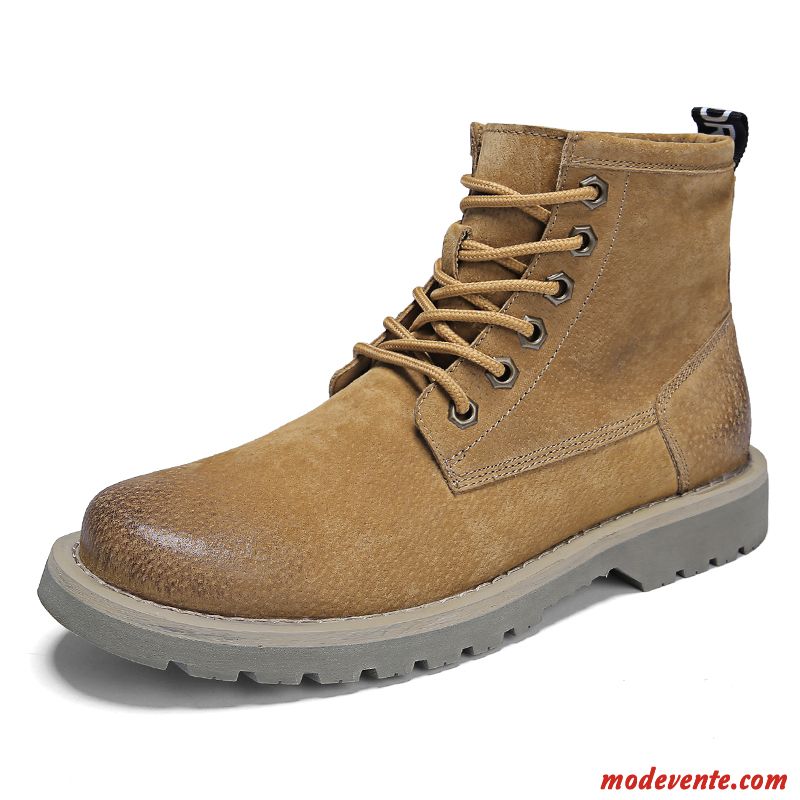 Bottes Homme Plus De Velours Désert Rétro Tendance Hautes Hiver