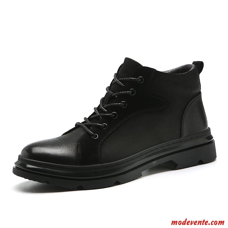 Bottes Homme Tous Les Assortis L'automne Bottes Courtes Bottes Martin Décontractée Tendance Noir