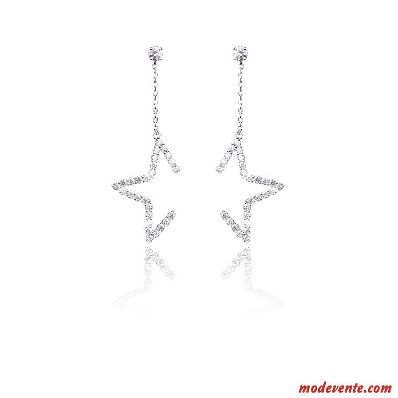 Boucles D'oreilles Femme All-match Tempérament Simple Tassel Accessoires Longue Section Argent