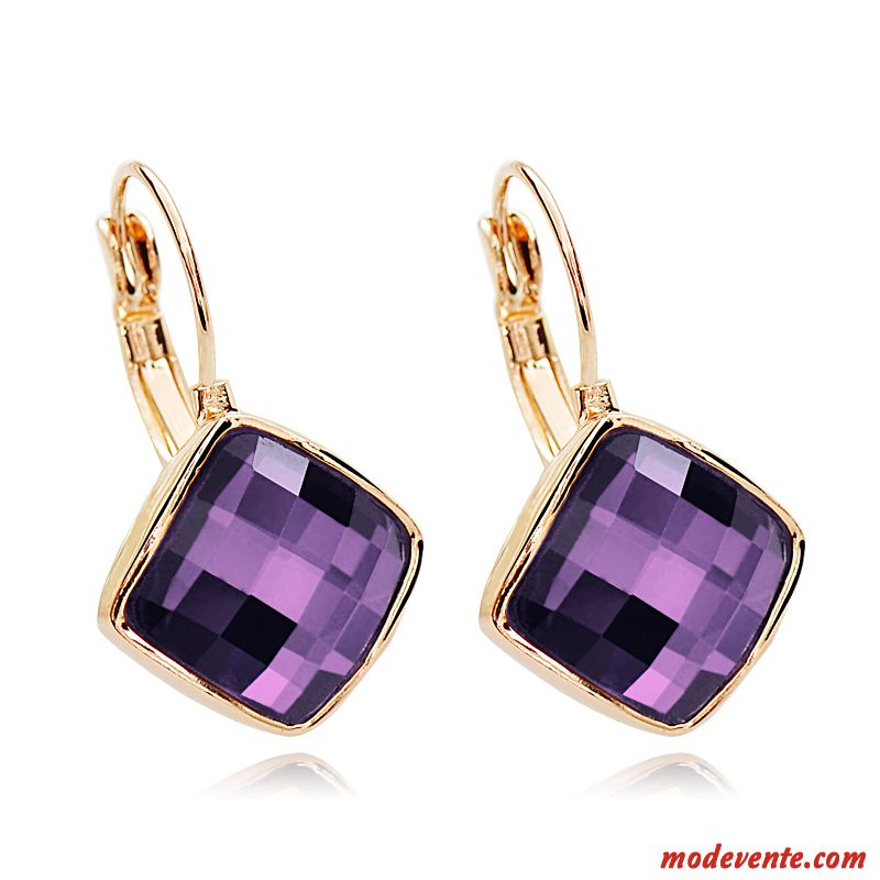 Boucles D'oreilles Femme Europe Mode Gros Tempérament All-match Rétro Violet