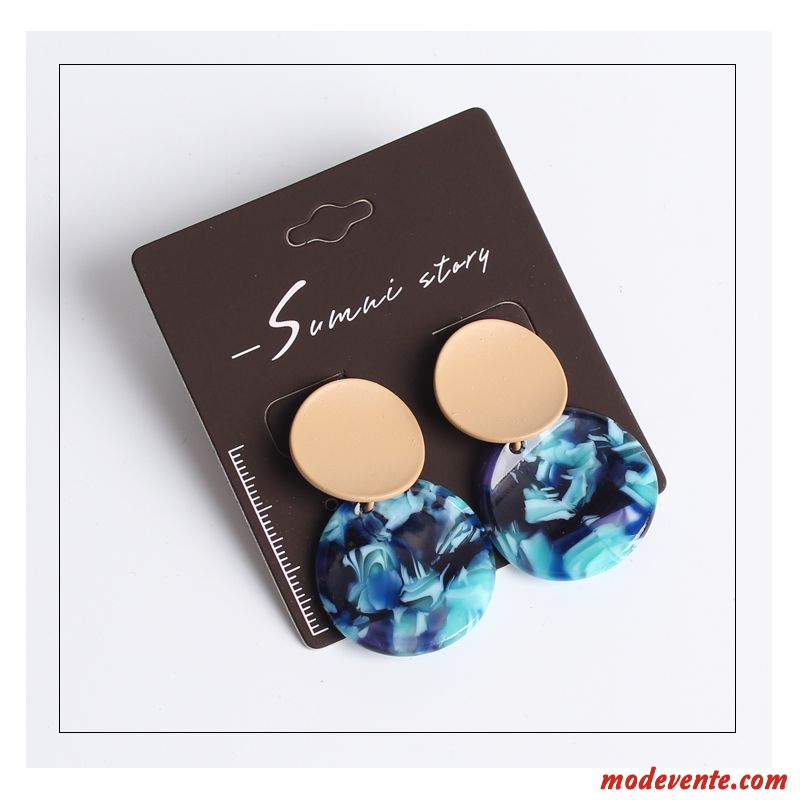 Boucles D'oreilles Femme Europe Simple Mode Tempérament Marque Couleur Bleu