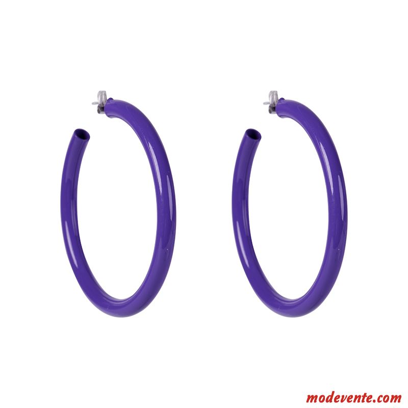 Boucles D'oreilles Femme Le Nouveau Réseau Couleur Personnalité Été Gros Rouge Violet