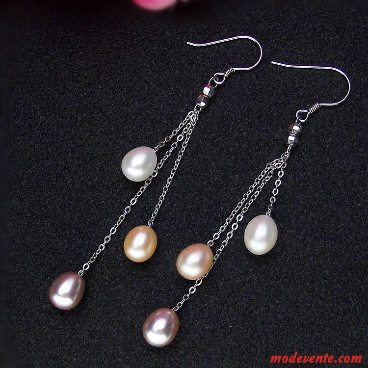 Boucles D'oreilles Femme Longue Longue Section Modèles Féminins Tassel Perle Argent