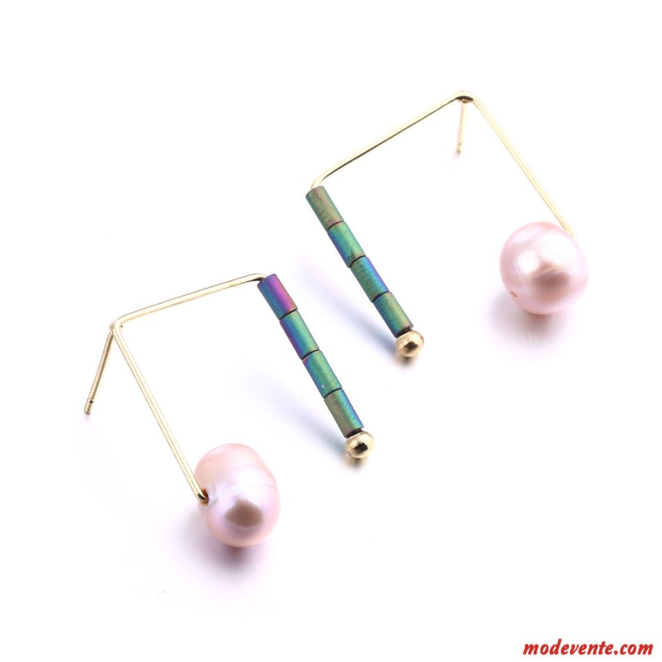 Boucles D'oreilles Femme Perle Personnalité Rétro Or