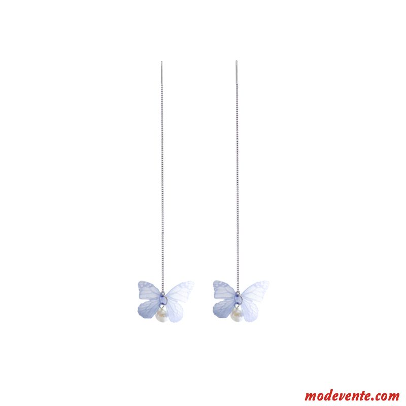 Boucles D'oreilles Femme Pure Tempérament Ultra Papillon Simple Atmosphère Argent