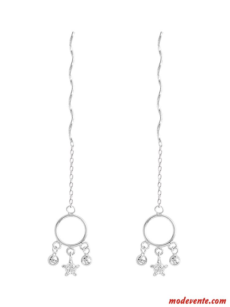 Boucles D'oreilles Femme Pure Vague Charmant Petit Tassel Réseau Argent