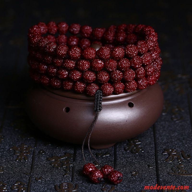 Bracelet Homme Dragon Naturel Rouge Brun Or