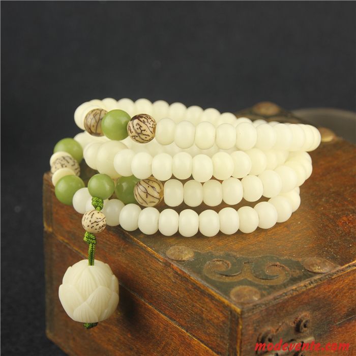 Bracelet Homme Fleur Longue Section Femme Blanc