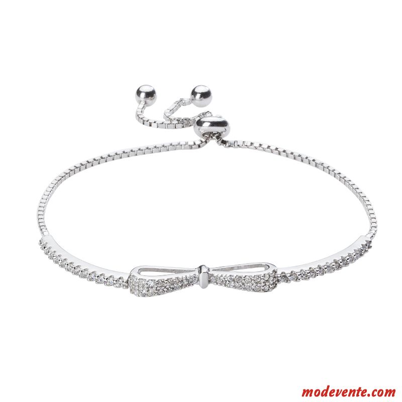 Bracelets Femme Arc Étudiant Simple Pure Diamant Argent