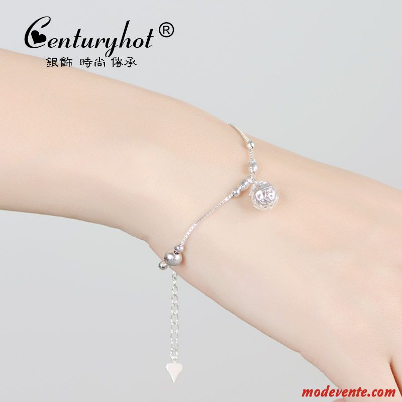 Bracelets Femme Cadeau D'anniversaire Simple Creux Pure Étudiant Argent