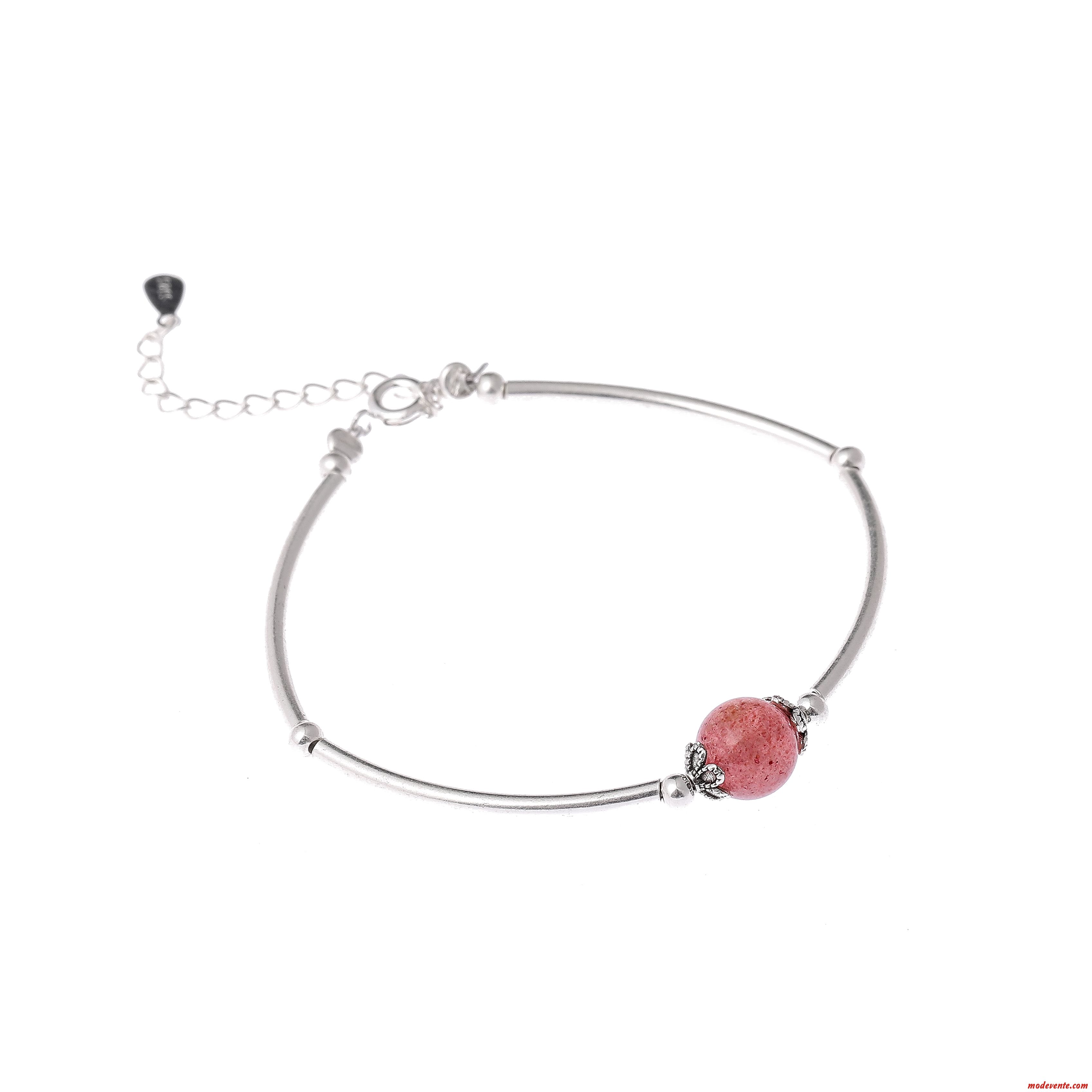 Bracelets Femme Fleur Modèles Féminins Simple Bien Pure Fraise Argent