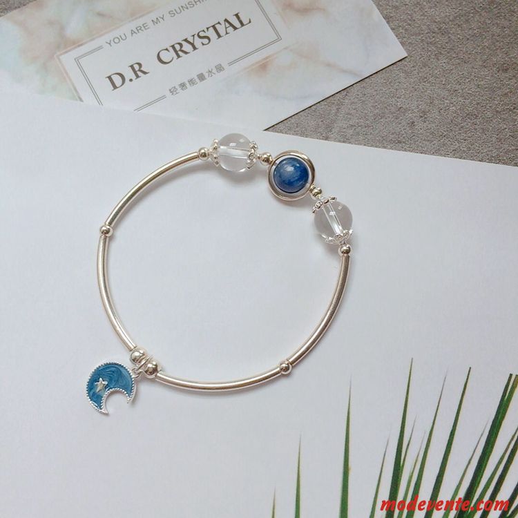 Bracelets Femme Naturel Fraise Pure Cristal Cadeau Longue Bleu Violet Argent