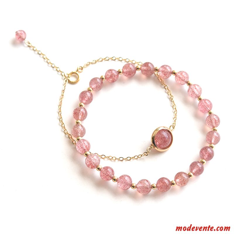 Bracelets Femme Personnalité Fleur Simple Cadeau D'anniversaire Naturel Cristal Rose