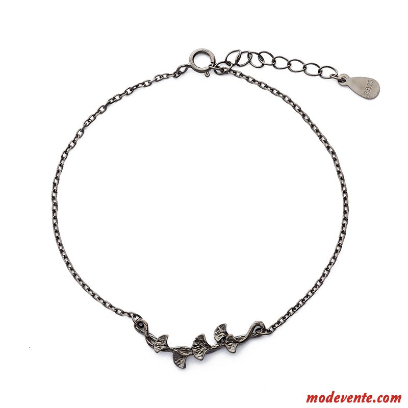 Bracelets Femme Simple Étudiant Amoureux Pure Tempérament Noir Argent