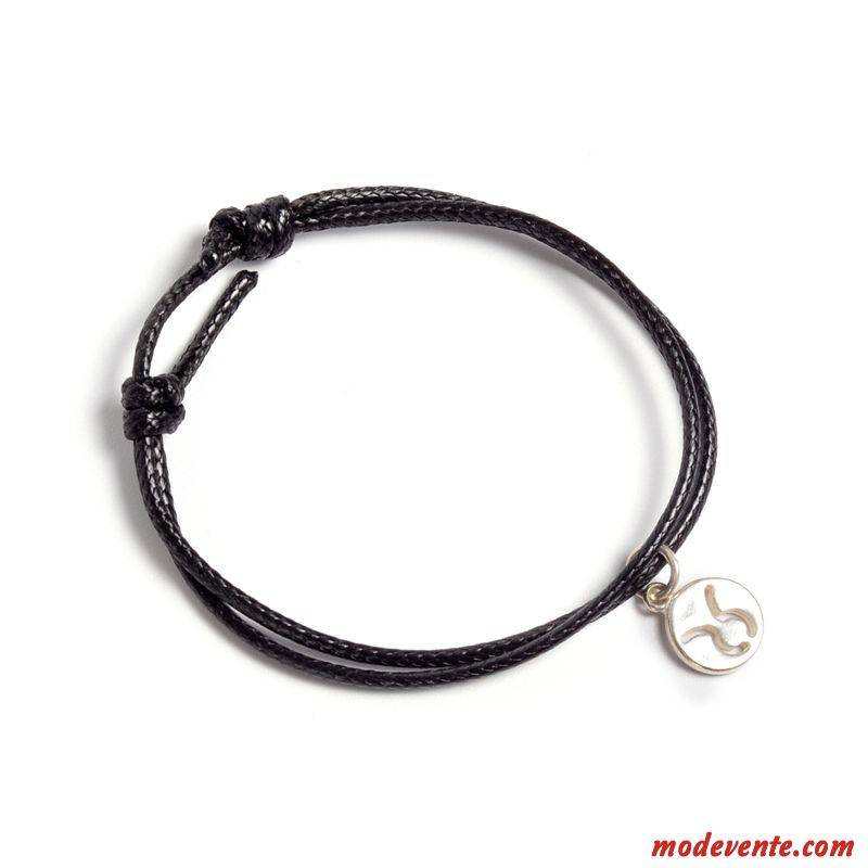 Bracelets Femme Étudiant All-match Simple Amoureux Noir