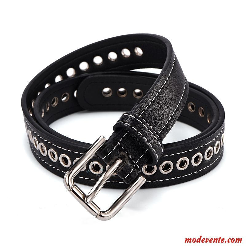 Ceinture Femme All-match Personnalité Mode Tendance Creux Étudiant Noir