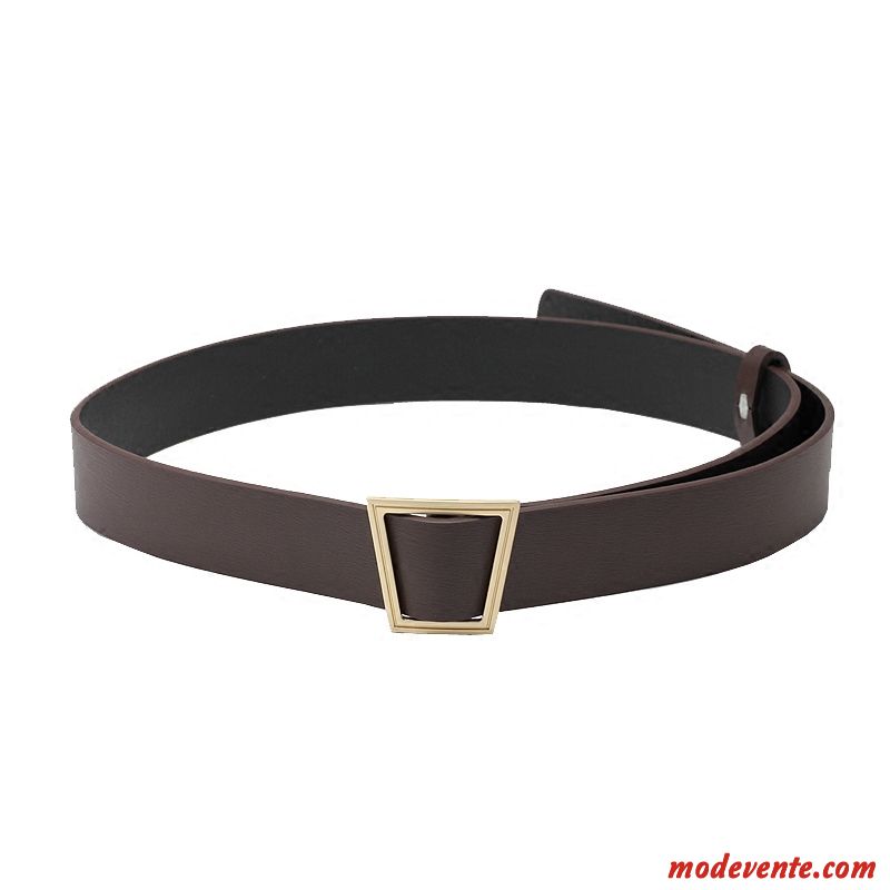 Ceinture Femme Boucle Rétro Populaire Simple All-match Étudiant Marron Noir