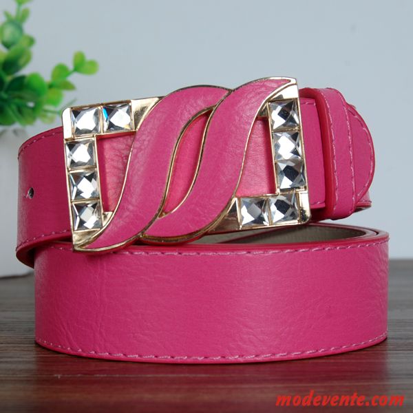 Ceinture Femme Cristal Pierres De Strass Décoration Simple Bien All-match Rose