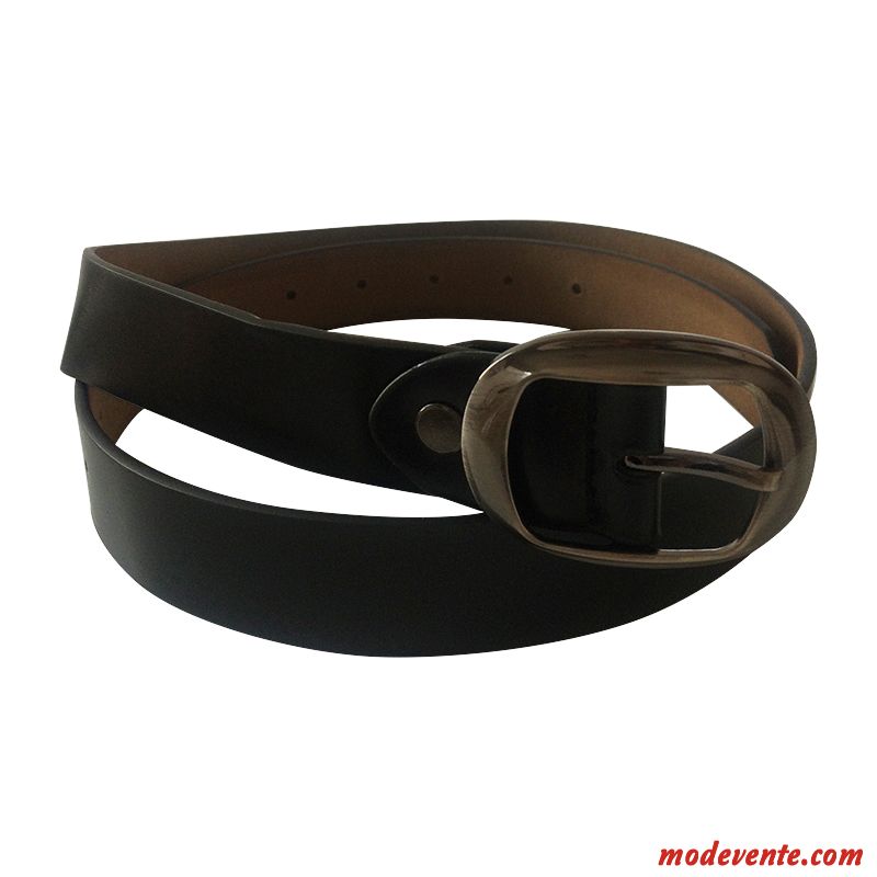 Ceinture Femme Décoration Bien Étudiant Modèles Féminins All-match Pu Cuir Noir Or