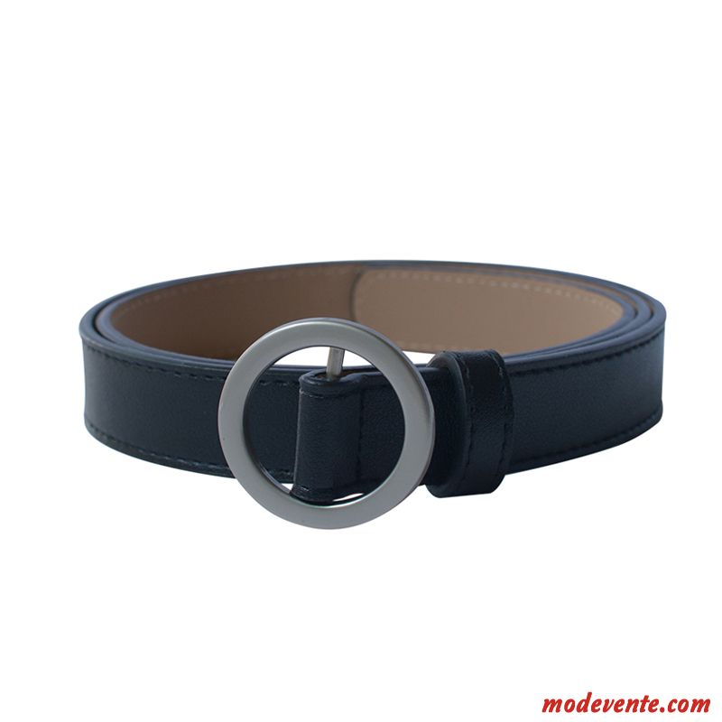 Ceinture Femme Décoration Étudiant Simple All-match Bien Mode Noir