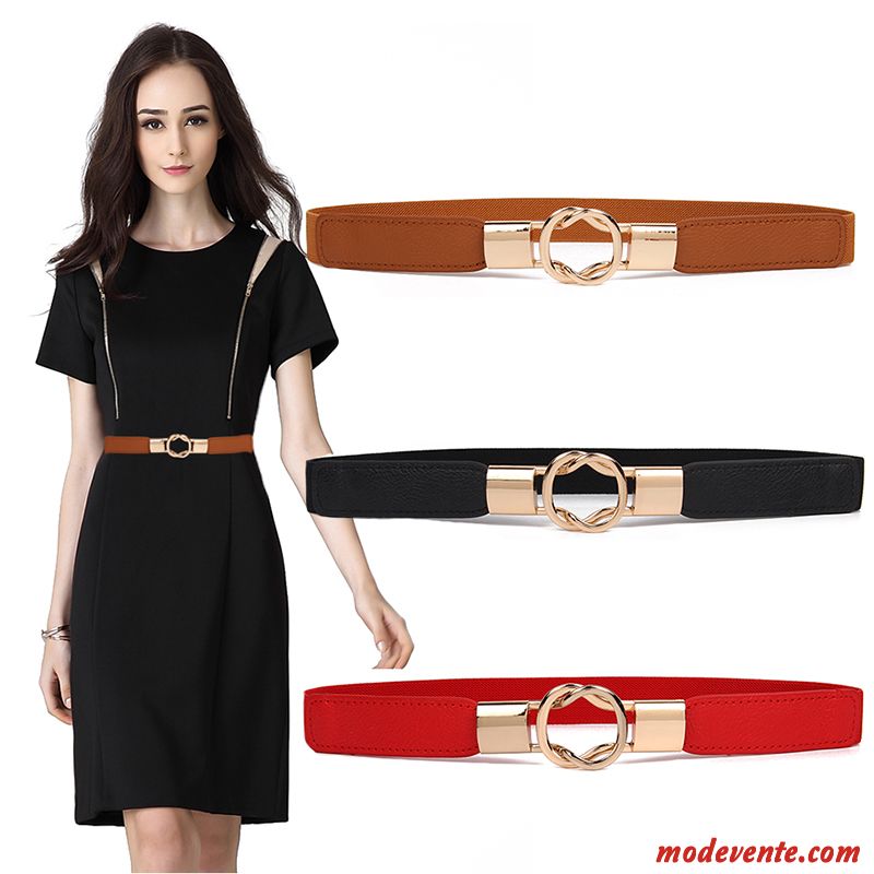 Ceinture Femme Le Nouveau Décoration Bien Élastique Élasticité Simple Noir
