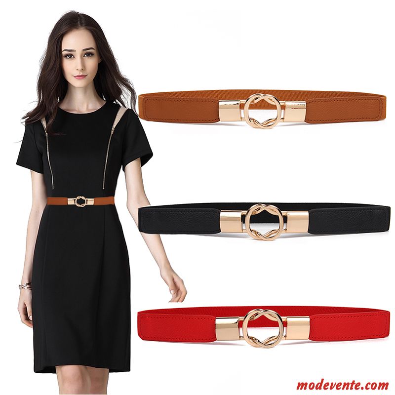 Ceinture Femme Le Nouveau Décoration Bien Élastique Élasticité Simple Noir