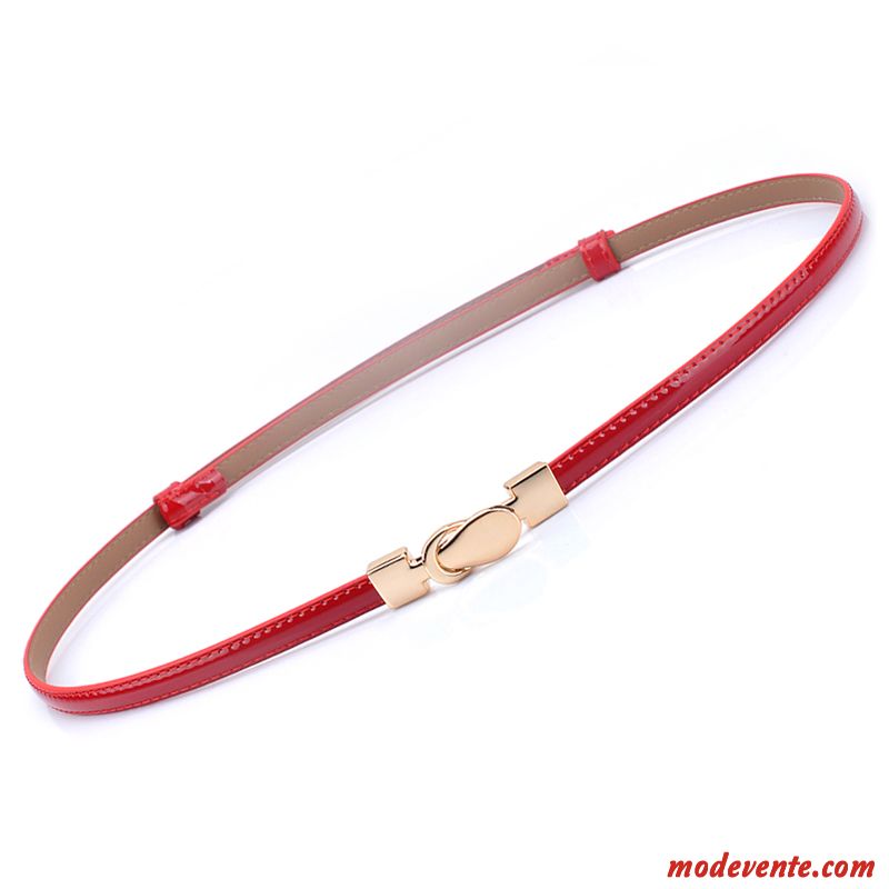 Ceinture Femme Mode All-match Été Le Nouveau Cuir Véritable Décoration Rouge