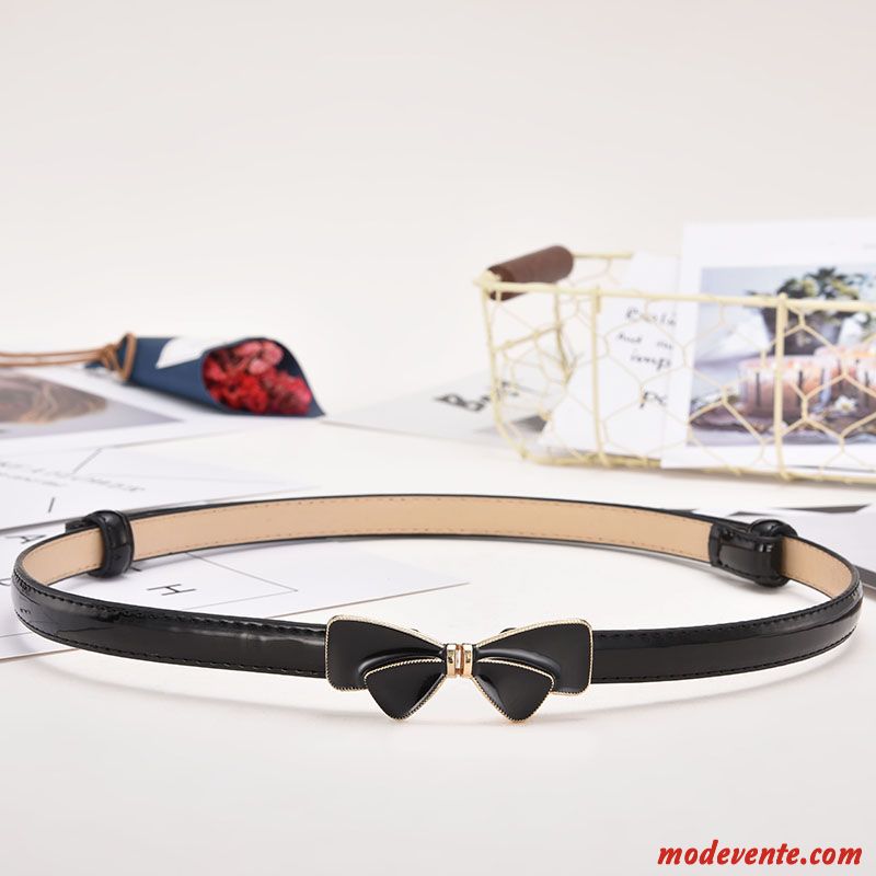 Ceinture Femme Mode Décoration Loisir Bien All-match Simple Couleurs De Bonbons Noir