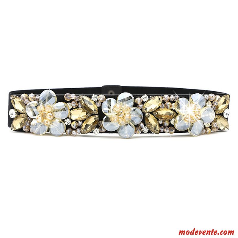 Ceinture Femme Robe Pierres De Strass Bien Décoration Mode Simple Blanc