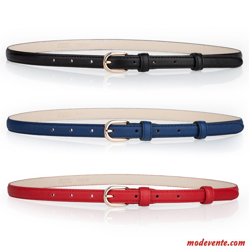 Ceinture Femme Simple Petit All-match Bien Décoration Blanc Noir Rouge