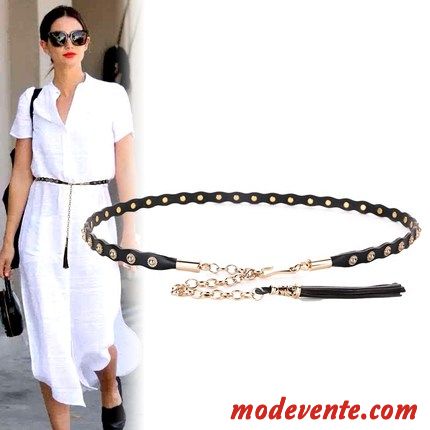 Ceinture Femme Tassel Modèles Féminins All-match Bien Décoration Mode Noir