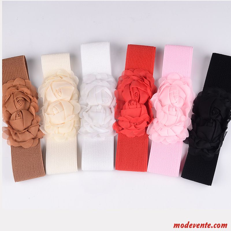 Ceinture Femme Élégant Soie All-match Mousseline De Soie Tendance Le Nouveau Blanc