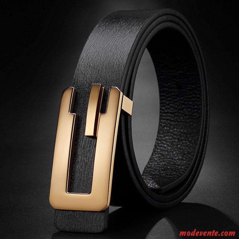 Ceinture Homme Cuir De Vache Âge Moyen Vêtements De Cérémonie Jeunesse Entreprise Cuir Véritable Noir Marron Or