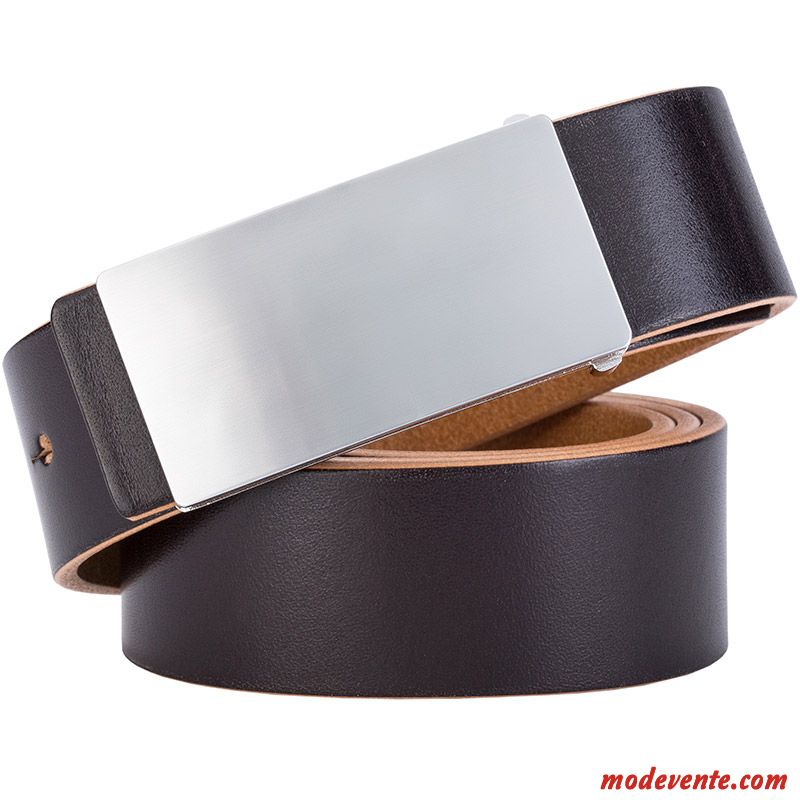 Ceinture Homme Cuir Véritable Mode Jeunesse Entreprise Pure Cuir De Vache Brun